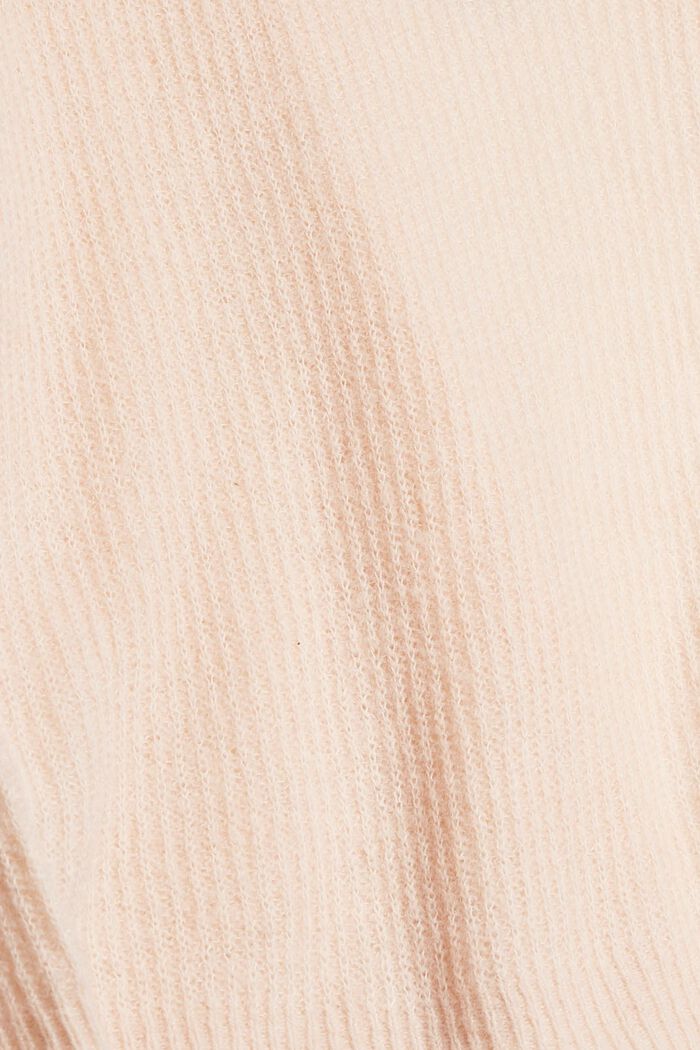 Wool/alpaca blend: cardigan in a wrap-over look, NUDE, detail image number 1