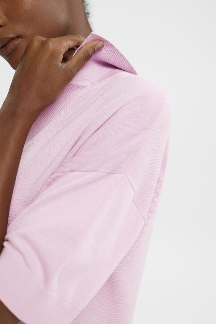 Short sleeve jumper with polo shirt collar, LILAC, detail image number 0