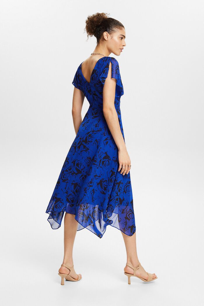 Printed V-Neck Chiffon Maxi Dress, BRIGHT BLUE, detail image number 2