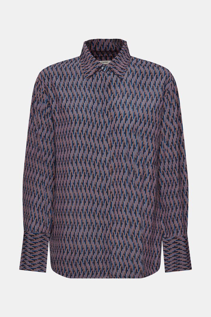 Patterned crepe blouse, NAVY, detail image number 7