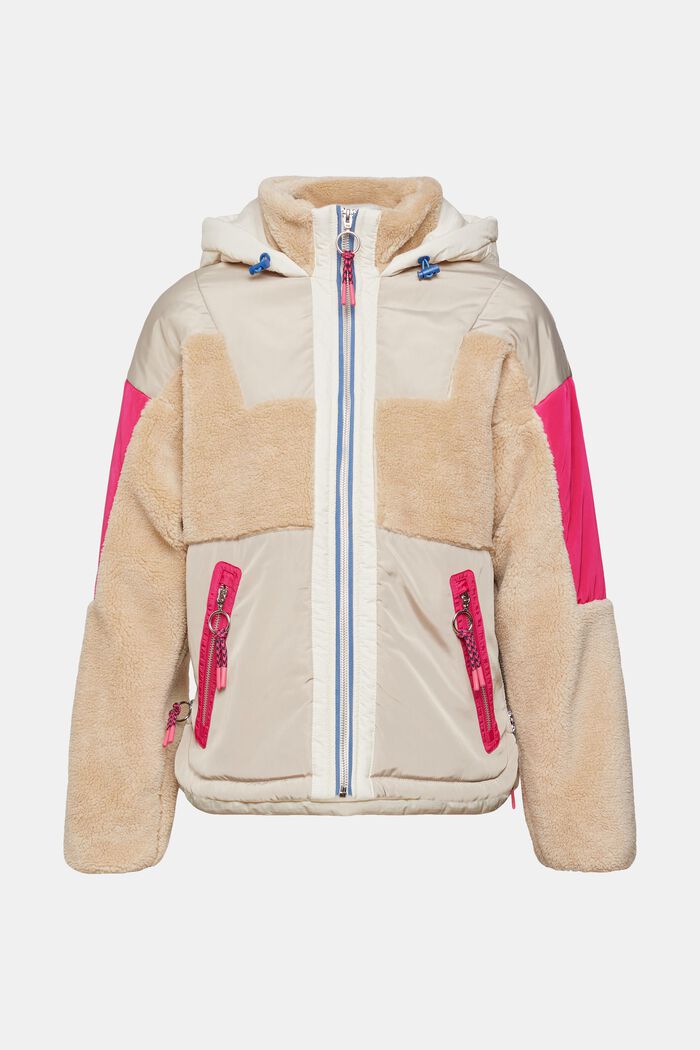 Mixed material jacket, CREAM BEIGE, detail image number 2