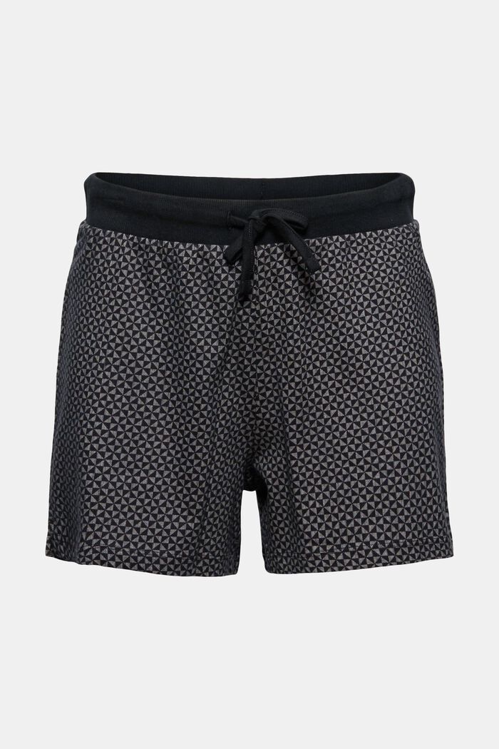 Patterned pyjama shorts made of 100% organic cotton, BLACK, detail image number 6