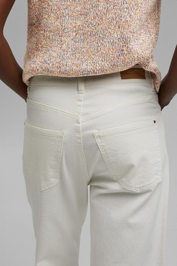 Relaxed 7/8-length trousers in a garment-washed look, organic cotton, OFF WHITE, detail image number 2