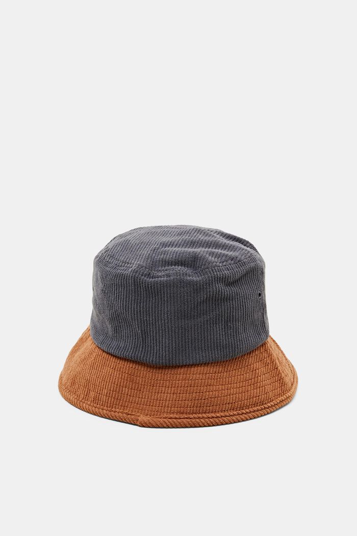Two-coloured corduroy bucket hat