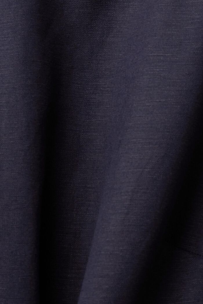 Blended linen and viscose woven midi dress, NAVY, detail image number 5