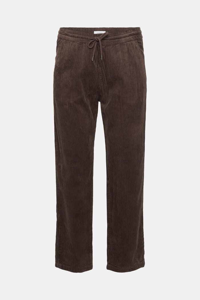 Jogger style corduroy trousers, DARK BROWN, detail image number 2