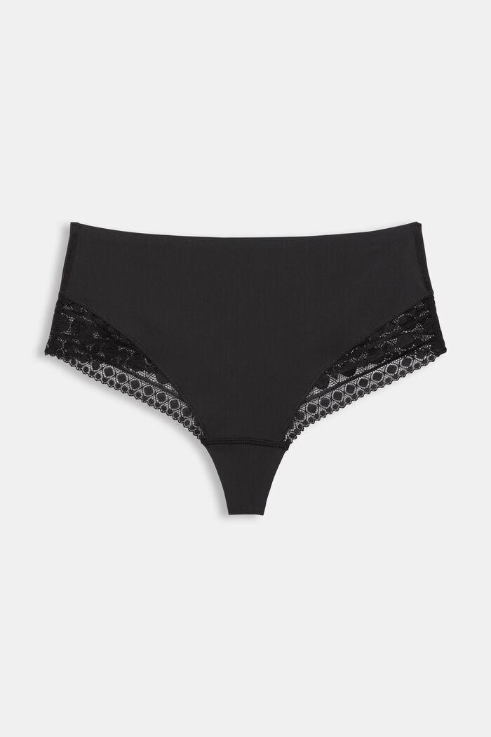 Shaping-effect thong with lace