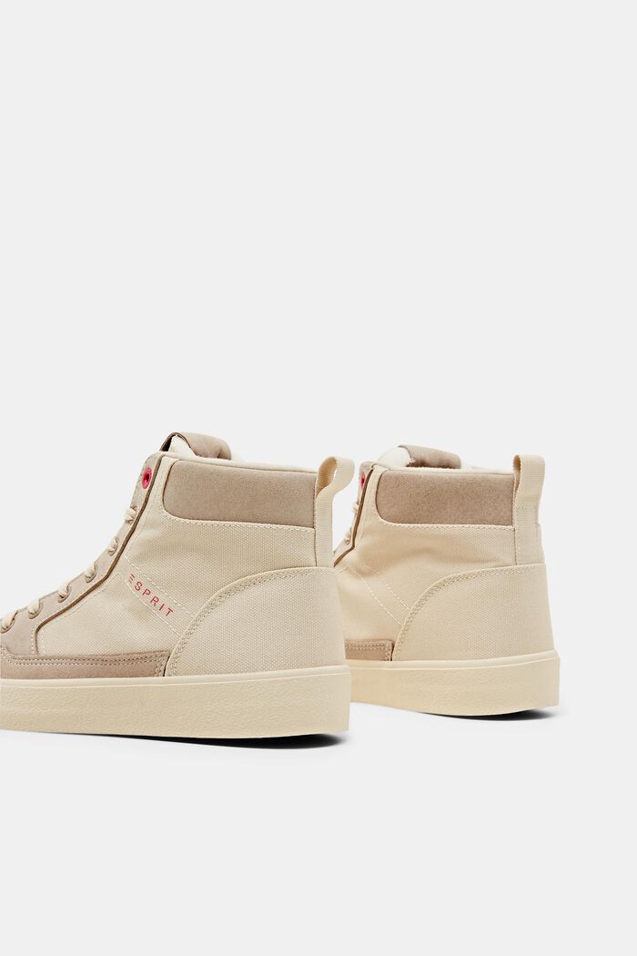 Two-coloured high top trainers, BEIGE, detail image number 5