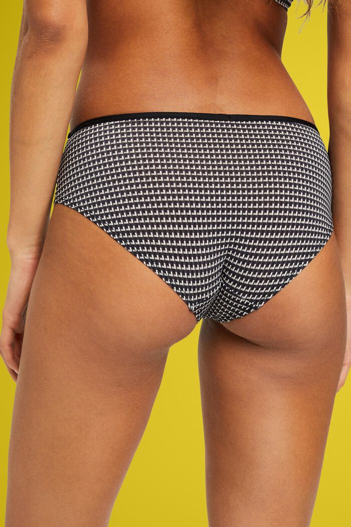 Recycled: hipster shorts with a geometric print, BLACK, detail image number 3