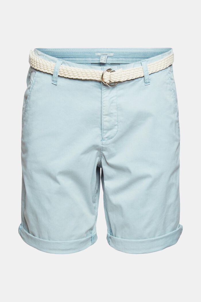 Shorts with woven belt, GREY BLUE, detail image number 2