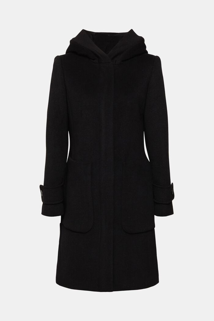Wool blend coat, BLACK, detail image number 5
