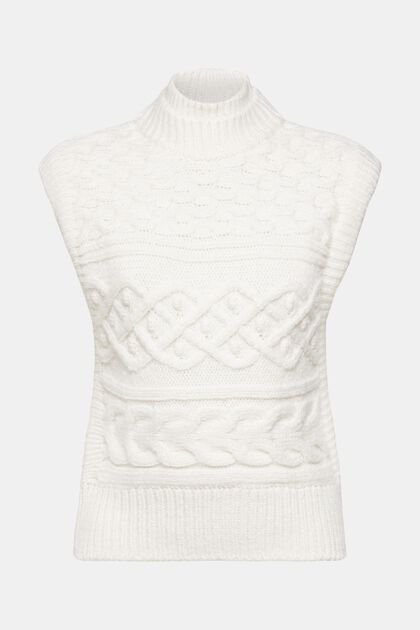 Cable knit slipover with wool