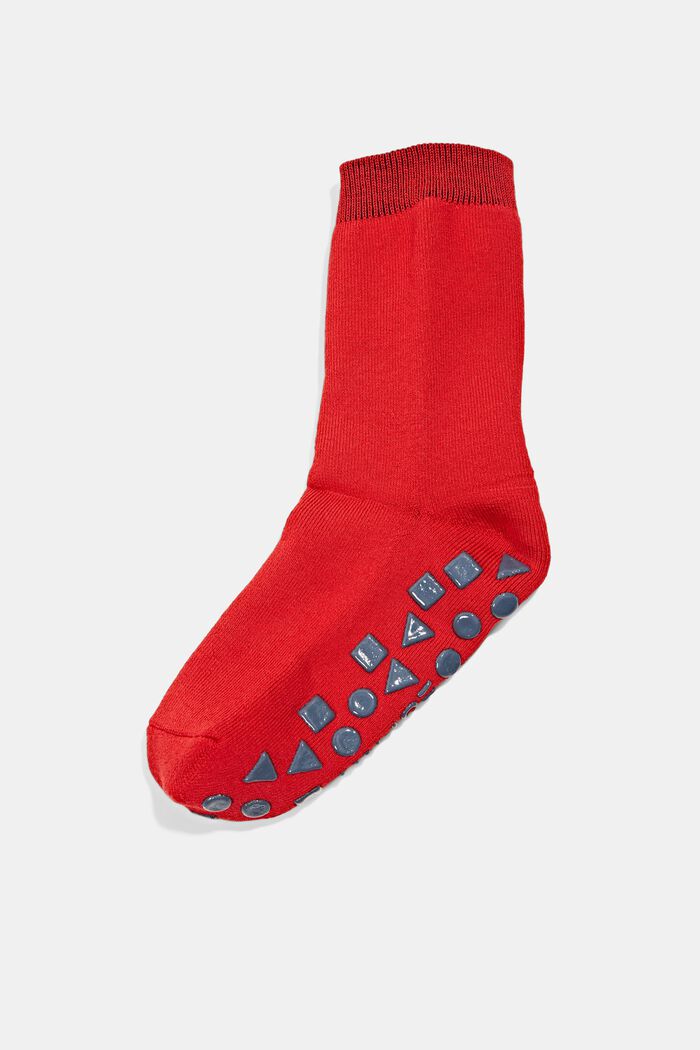 Non-slip socks made of blended organic cotton, RED PEPPER, overview