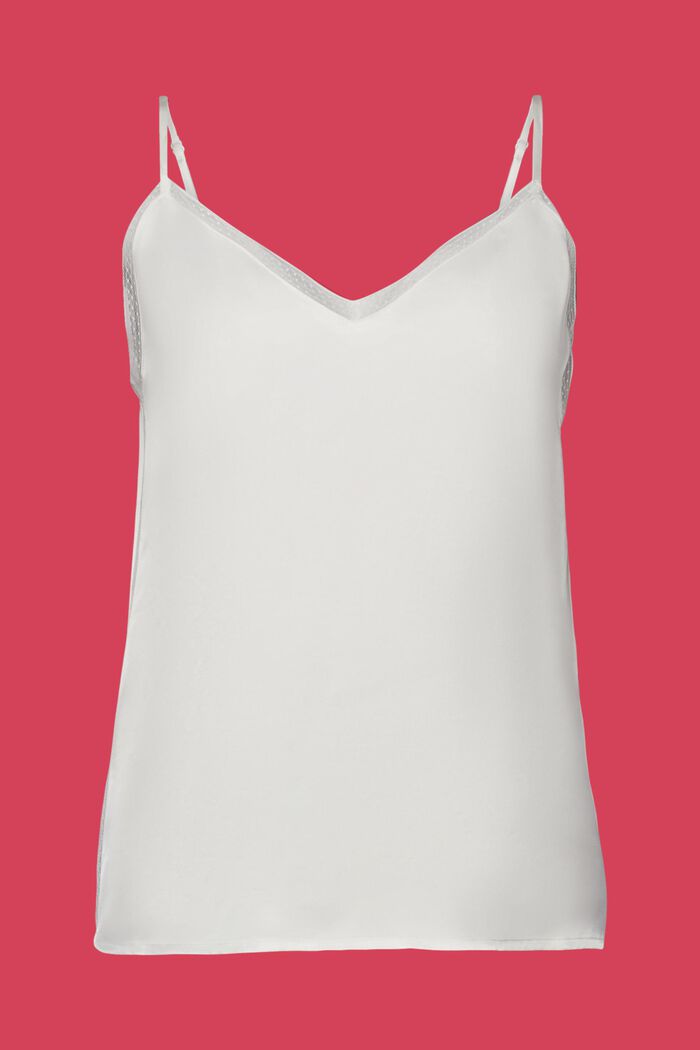 Satin camisole with lace trim, LENZING™ ECOVERO™, OFF WHITE, detail image number 6