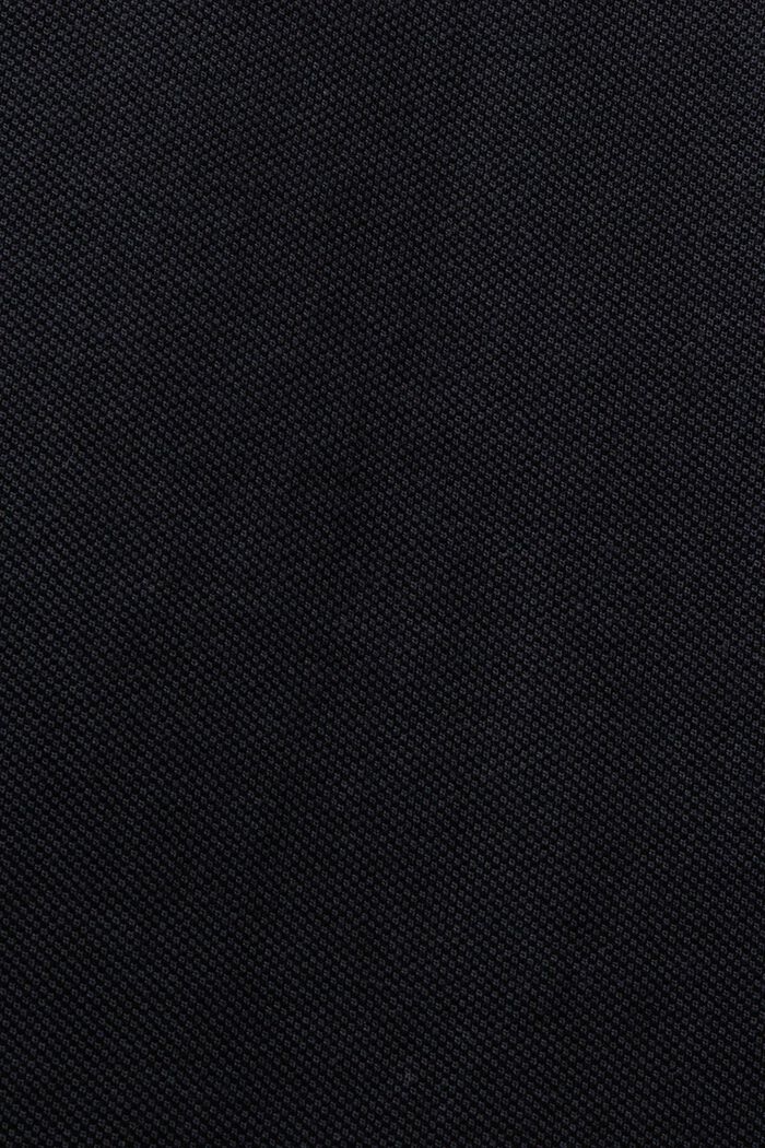 Cotton Pique Polo Shirt, BLACK, detail image number 5