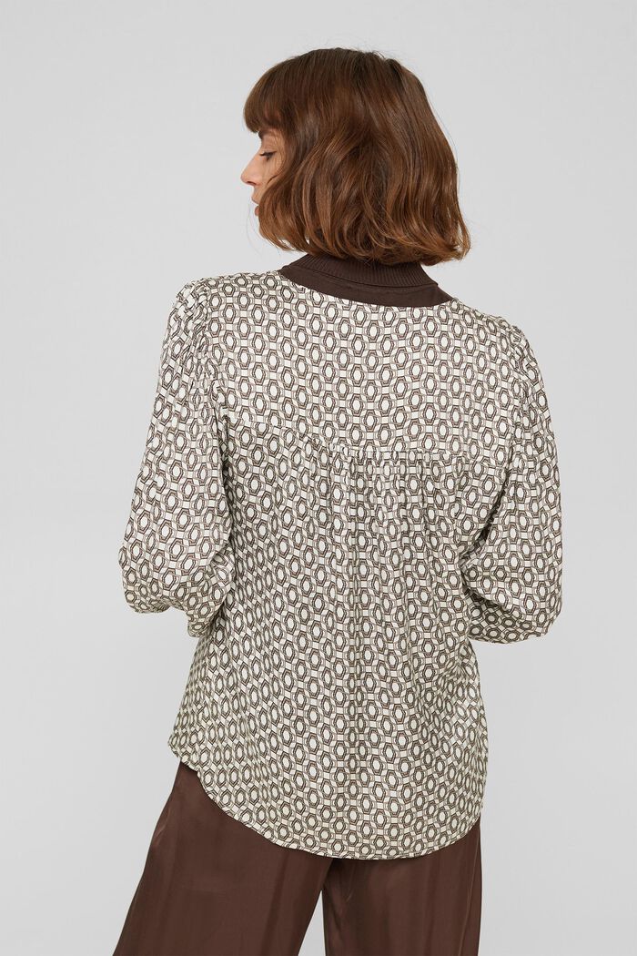 Printed satin blouse, LENZING™ ECOVERO™, OFF WHITE, detail image number 3