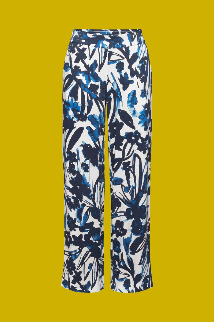 Lightweight wide leg trousers, LENZING™ ECOVERO™, DARK BLUE, detail image number 6