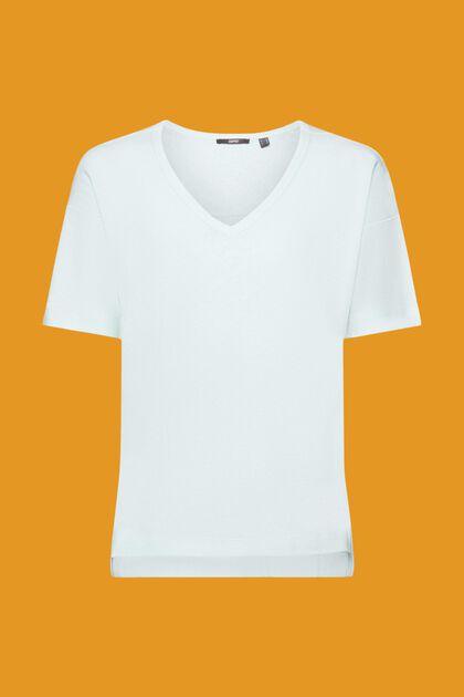 Linen blend V-neck t-shirt