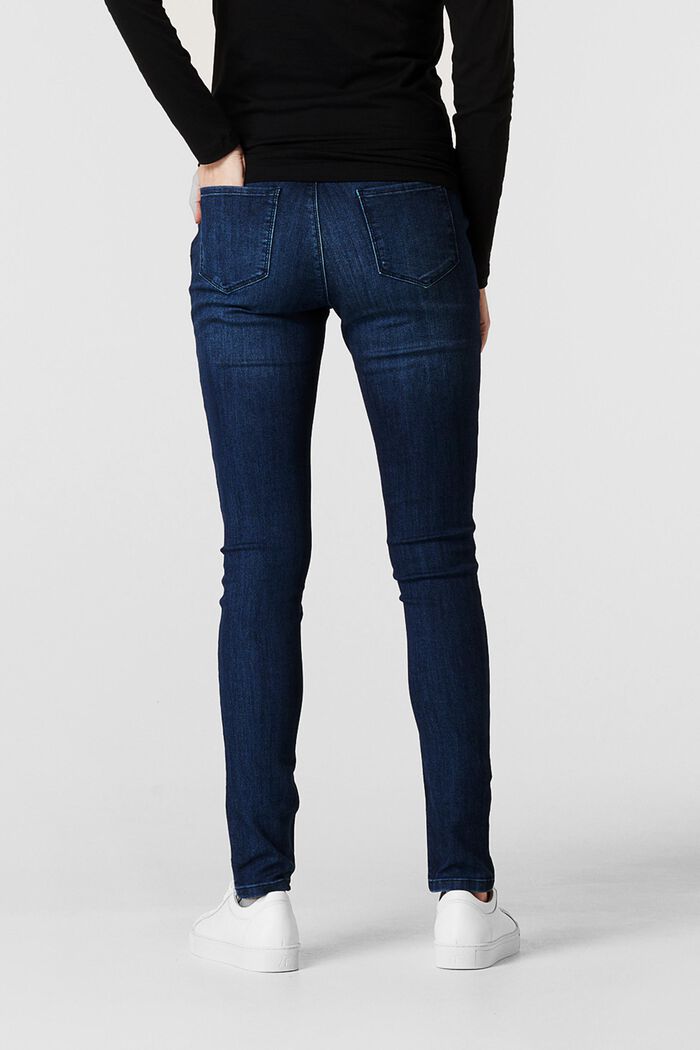 Stretch jeggings with an under-bump waistband, BLUE DARK WASHED, detail image number 2