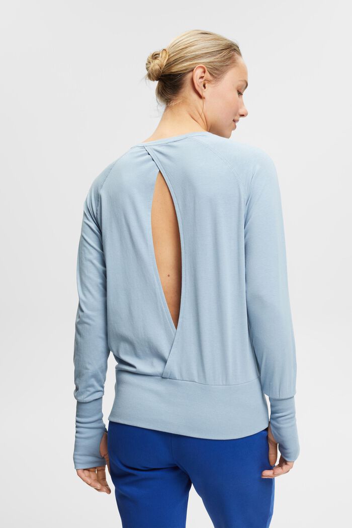 Long sleeve top with thumb holes, PASTEL BLUE, detail image number 3