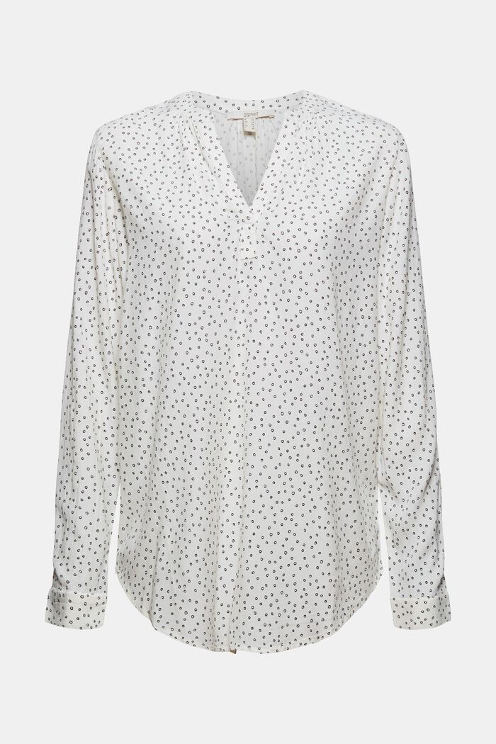 Patterned print blouse made of LENZING™ ECOVERO™, NEW OFF WHITE, overview