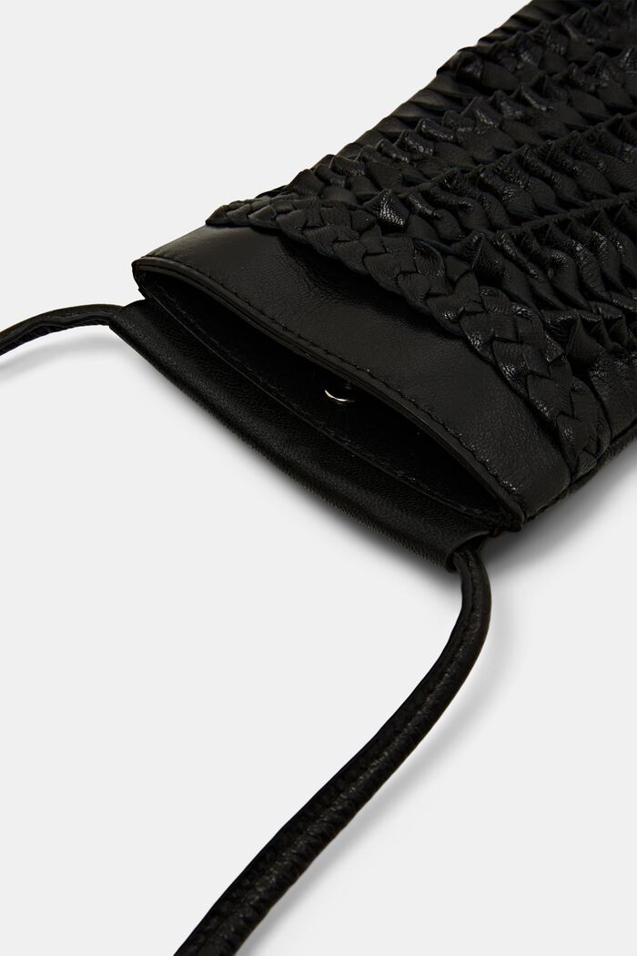 Payton leather phone sleeve, BLACK, detail image number 1