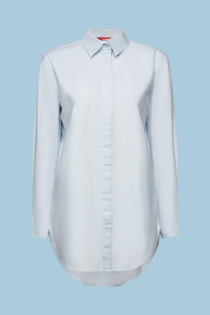 Oversized Cotton Poplin Shirt, LIGHT BLUE, detail image number 5