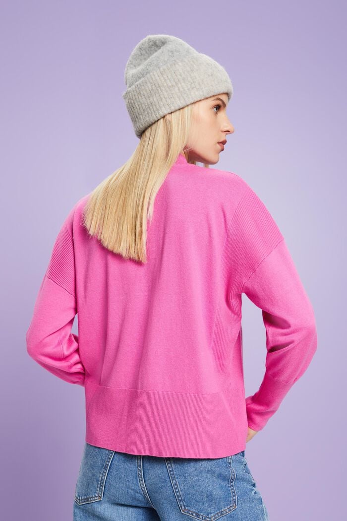 Mock Neck Sweater, PINK FUCHSIA, detail image number 4