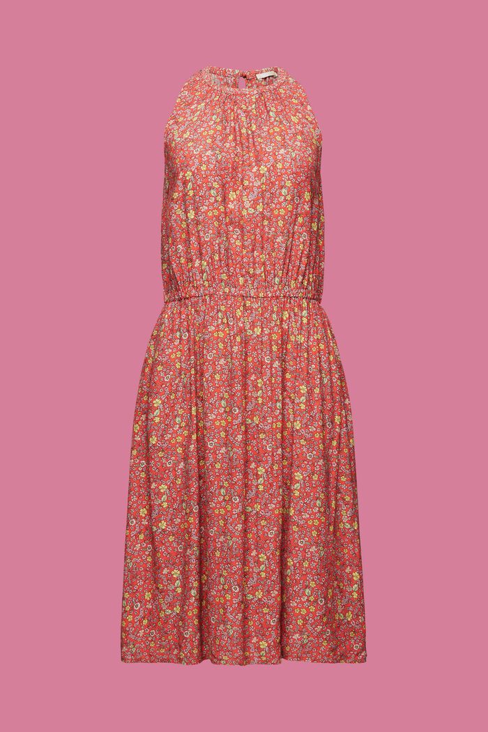 Patterned mini dress, CORAL ORANGE, detail image number 7