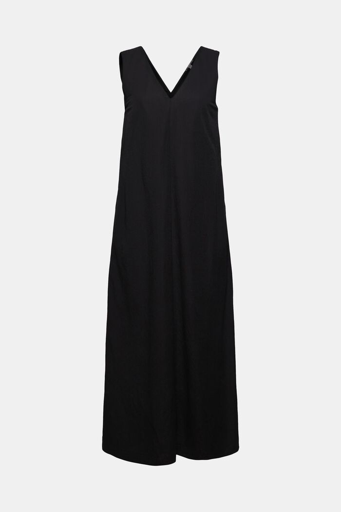 V-neck midi dress, LENZING™ ECOVERO™, BLACK, overview