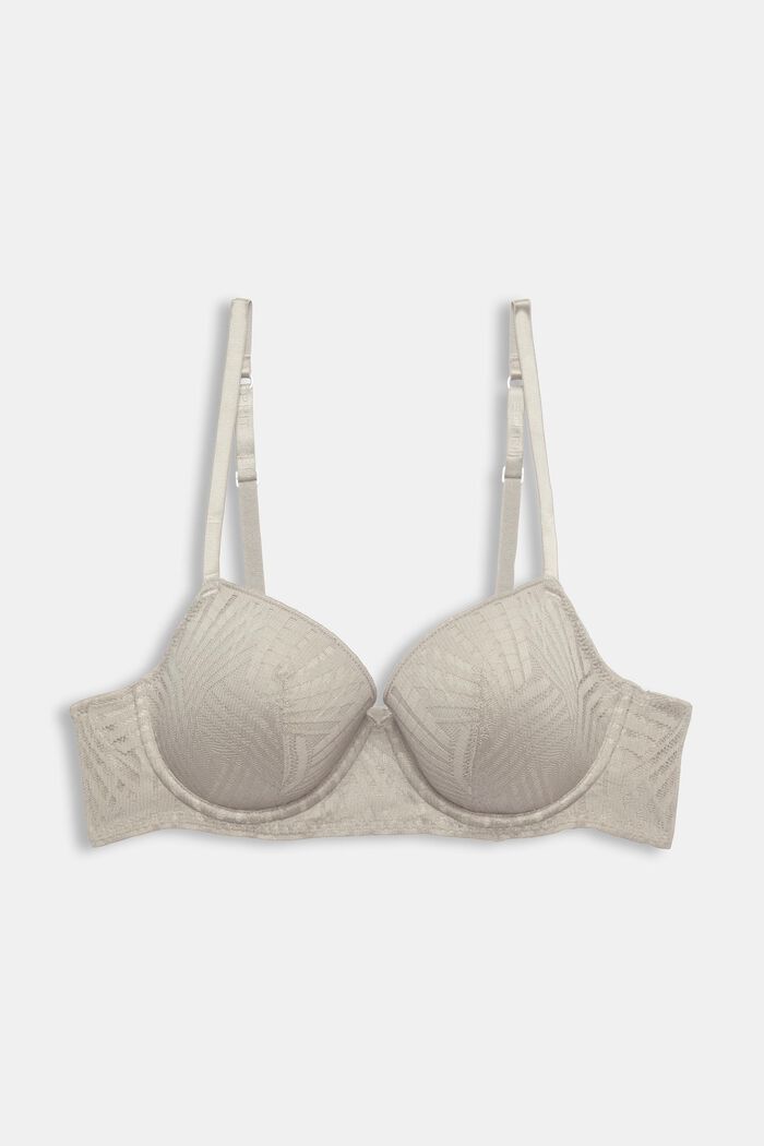 Underwired, padded bra, LIGHT TAUPE, detail image number 4
