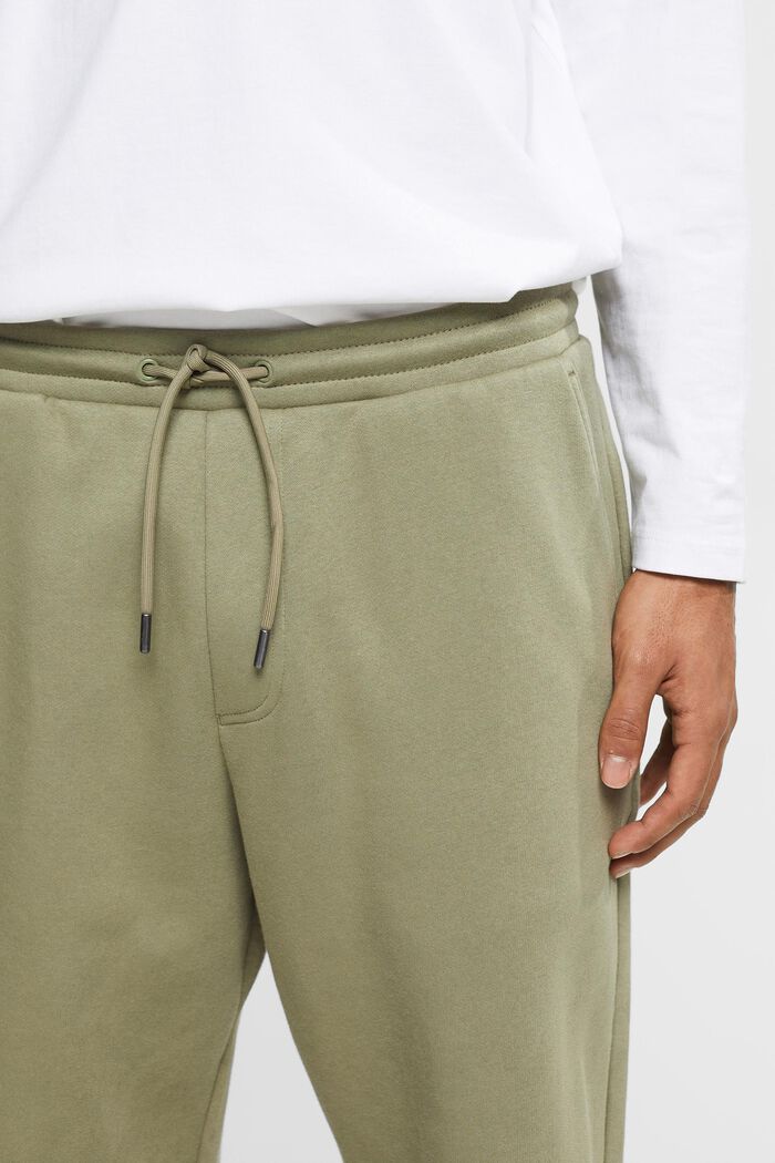 Made of recycled material: sweatshirt tracksuit bottoms with drawstring ties, LIGHT KHAKI, detail image number 2