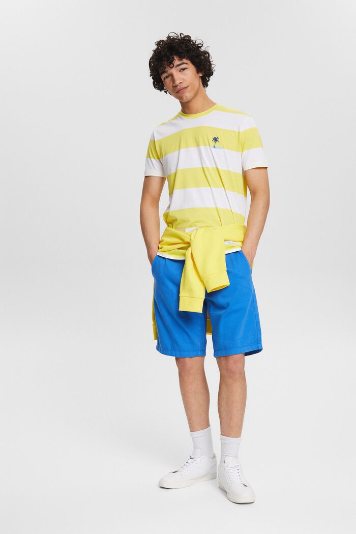 Jersey T-shirt with stripes and a print, YELLOW, detail image number 2