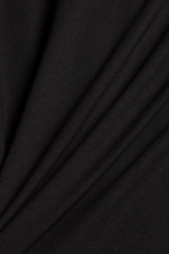 Lyocell blend T-shirt with chiffon details, BLACK, detail image number 4