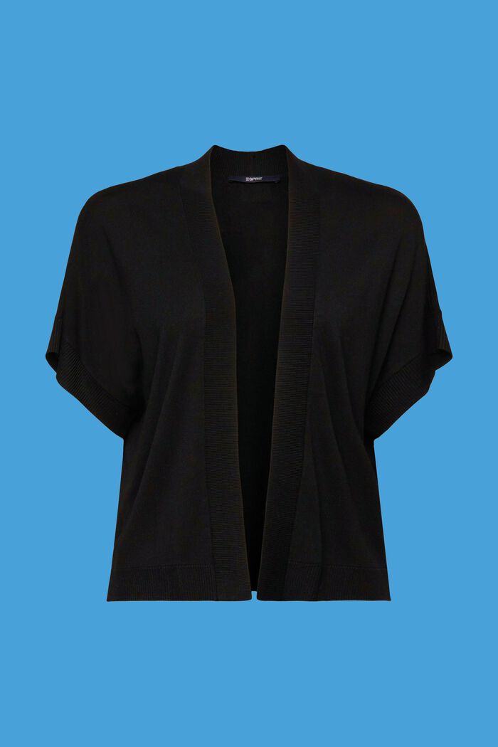 Short sleeve cardigan, BLACK, detail image number 5