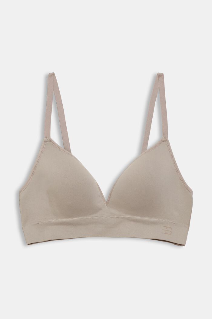 Recycled: padded soft bra, LIGHT TAUPE, detail image number 4