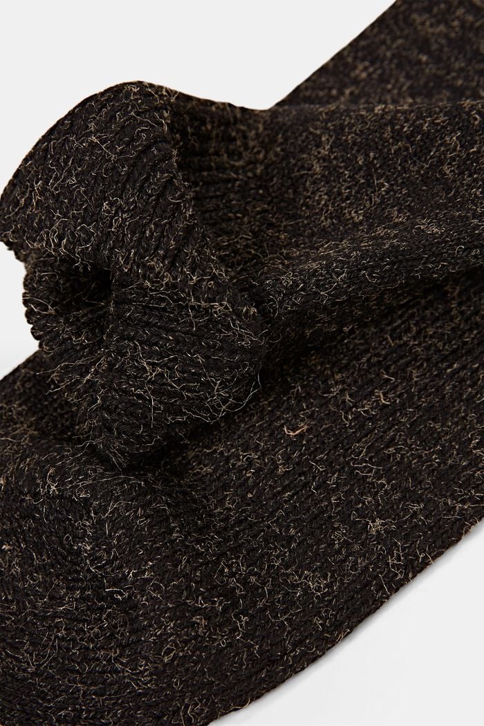 Melange cotton blend socks, BLACK, detail image number 1
