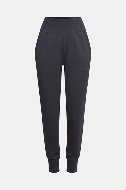 Cotton-jersey sports trousers, BLACK, overview