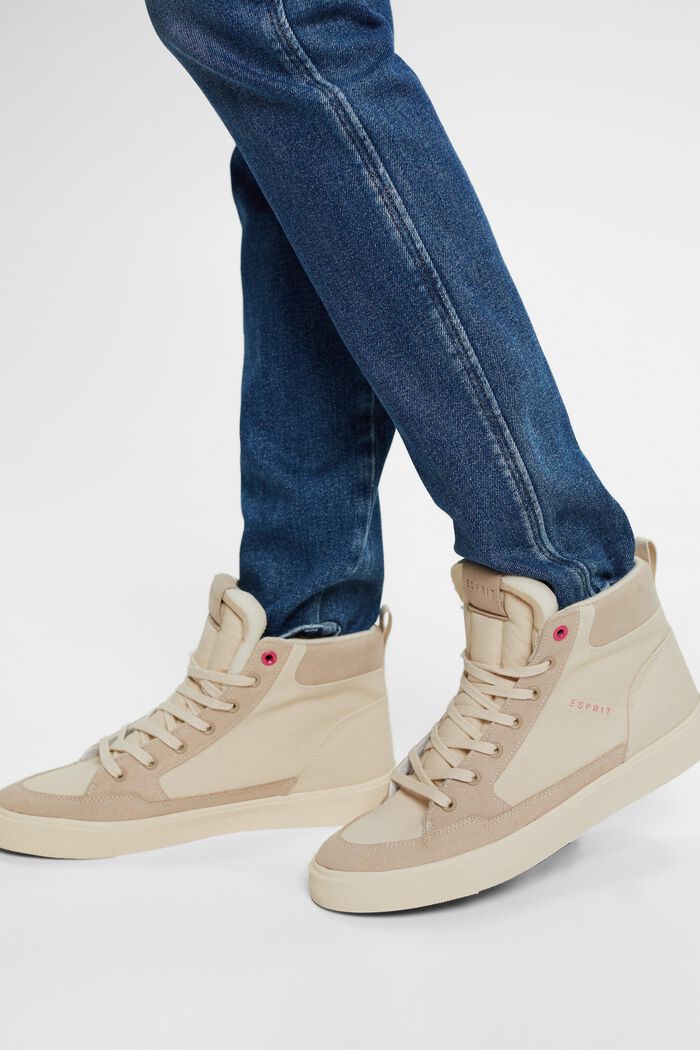 Two-coloured high top trainers, BEIGE, detail image number 1
