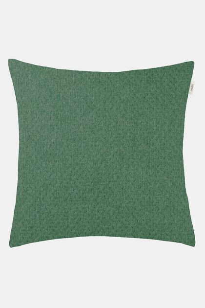 Woven decorative cushion cover, DARKGREEN, overview