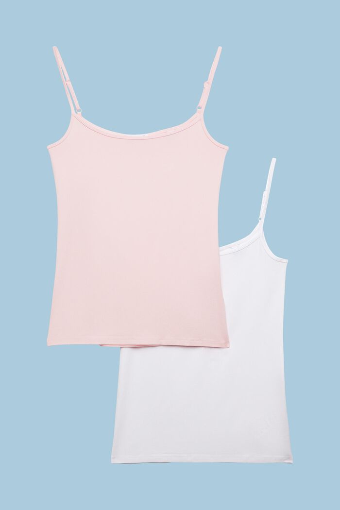 Spaghetti Strap Tank Top, ROSE/OFF WHITE, detail image number 6