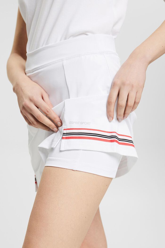Made of recycled material: skirt with integrated shorts, E-DRY, WHITE, detail image number 0