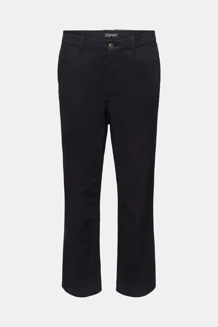 Cotton-Twill Straight Chinos, BLACK, detail image number 7