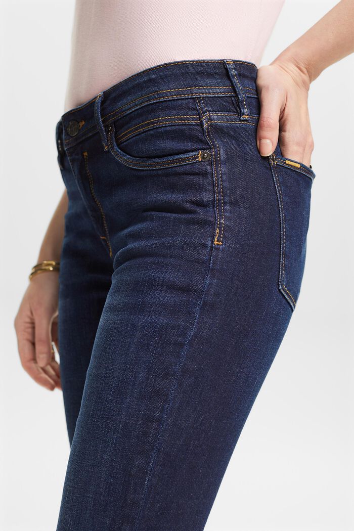 Straight leg stretch jeans, BLUE DARK WASHED, detail image number 4