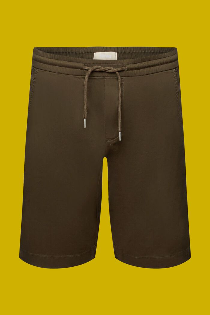 Cotton Twill Shorts, DARK KHAKI, detail image number 7