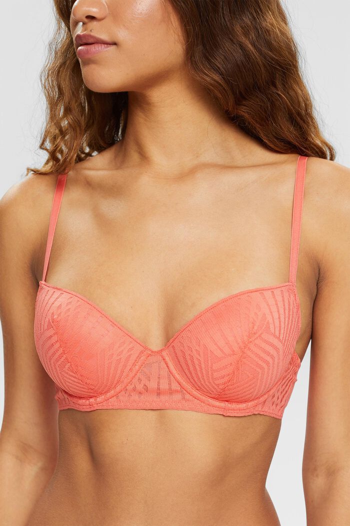 Underwired, padded bra, CORAL, detail image number 1