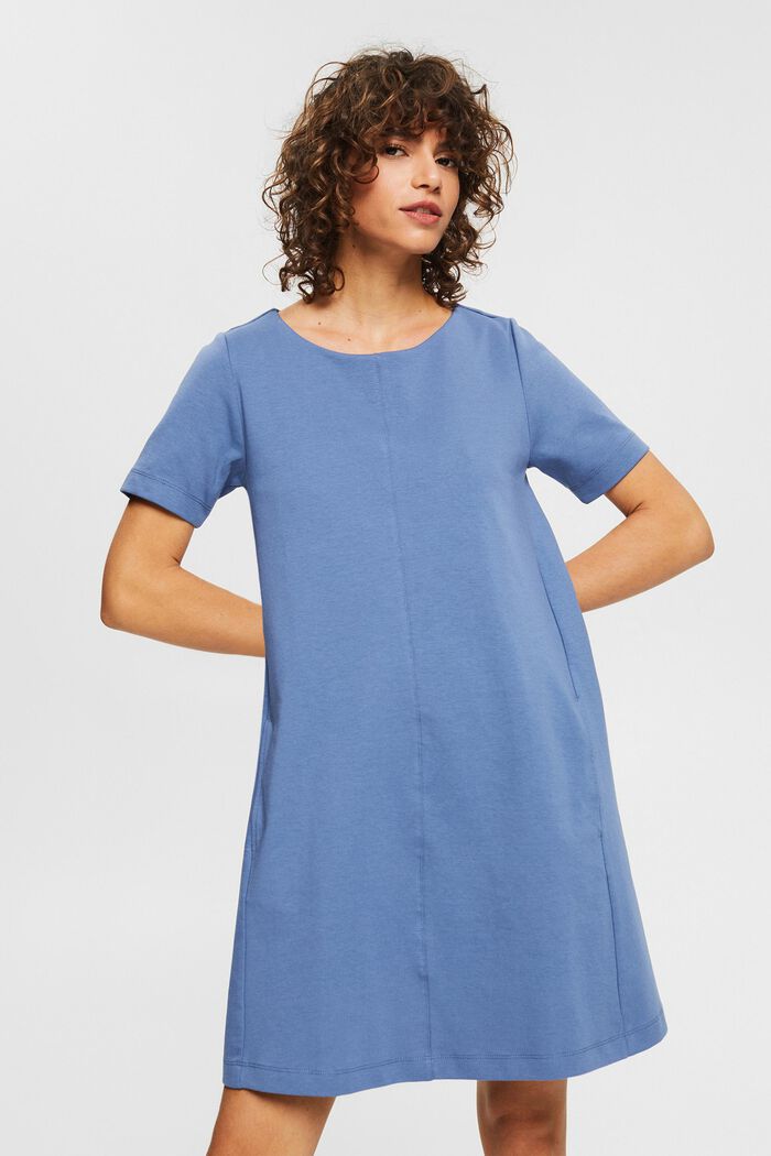 Flared T-shirt dress, organic cotton blend