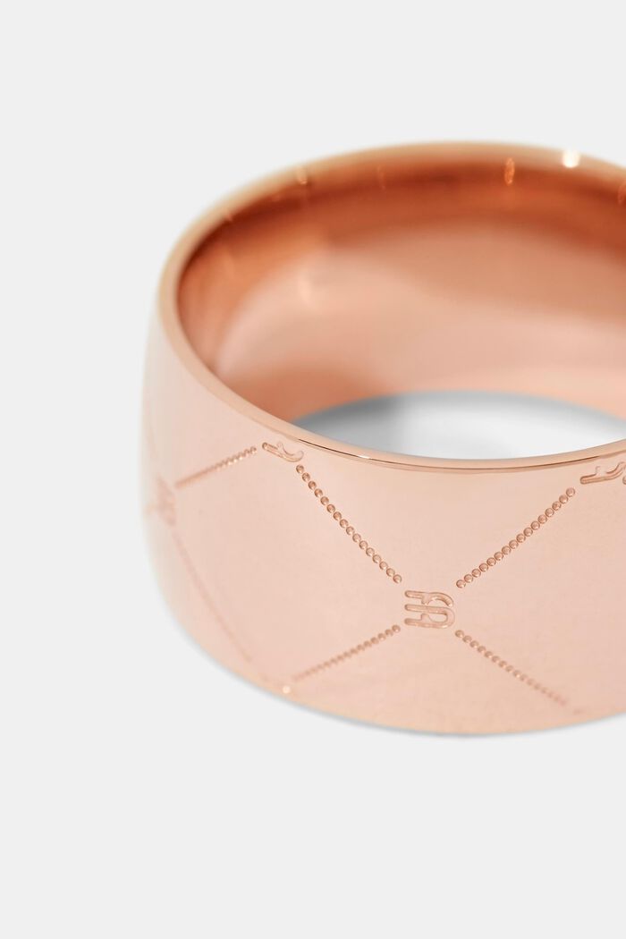 Ring with monogram in stainless steel, ROSEGOLD, detail image number 1