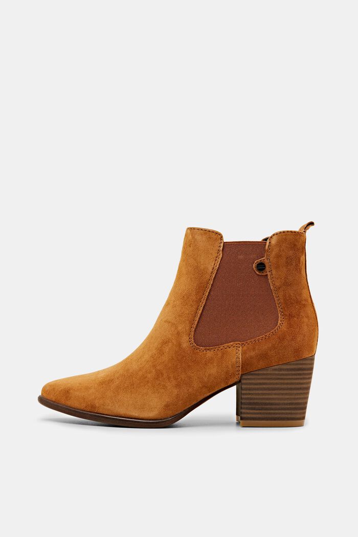 Suede Chelsea ankle boots, CARAMEL, detail image number 0