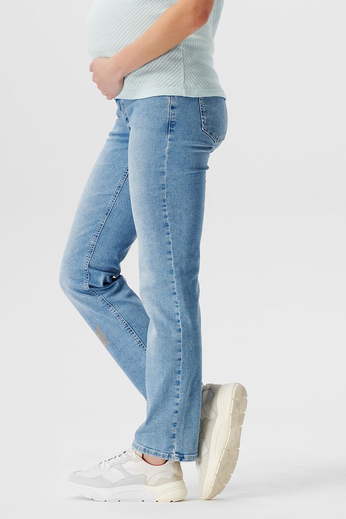 Straight leg jeans with over-the-bump waistband, LIGHT WASHED, detail image number 3